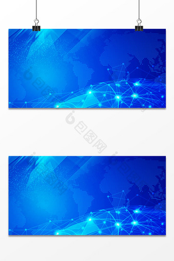 蓝色梦幻科技光效商务广告海报背景图图片