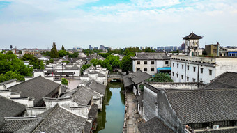 浙江乌镇景区航拍