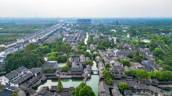 浙江乌镇景区<strong>江南水乡</strong>航拍