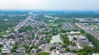 浙江乌镇景区<strong>江南水乡</strong>航拍