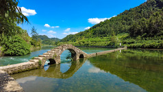 自然风光小桥流水风景