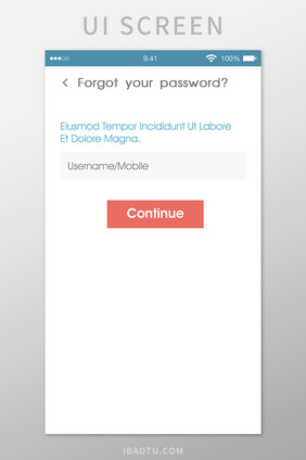 忘记密码继续移动界面UI矢量素材