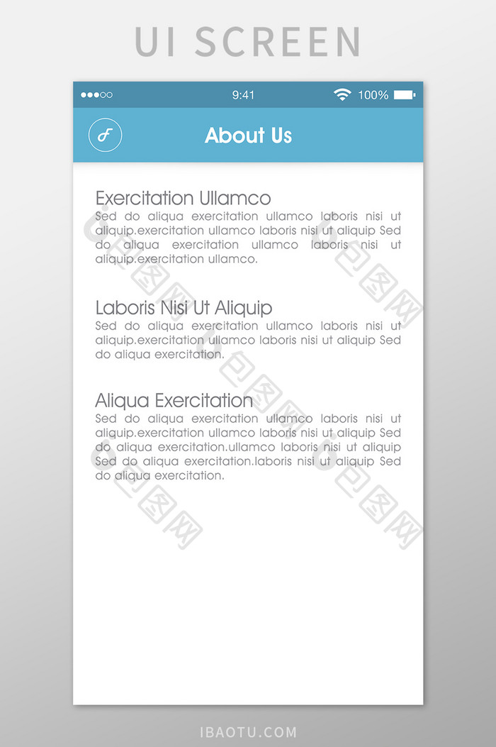 关于我们移动界面UI矢量素材