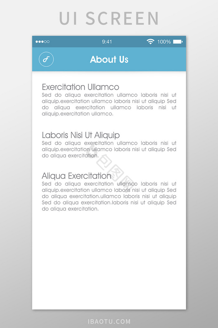 关于我们移动界面UI矢量素材图片