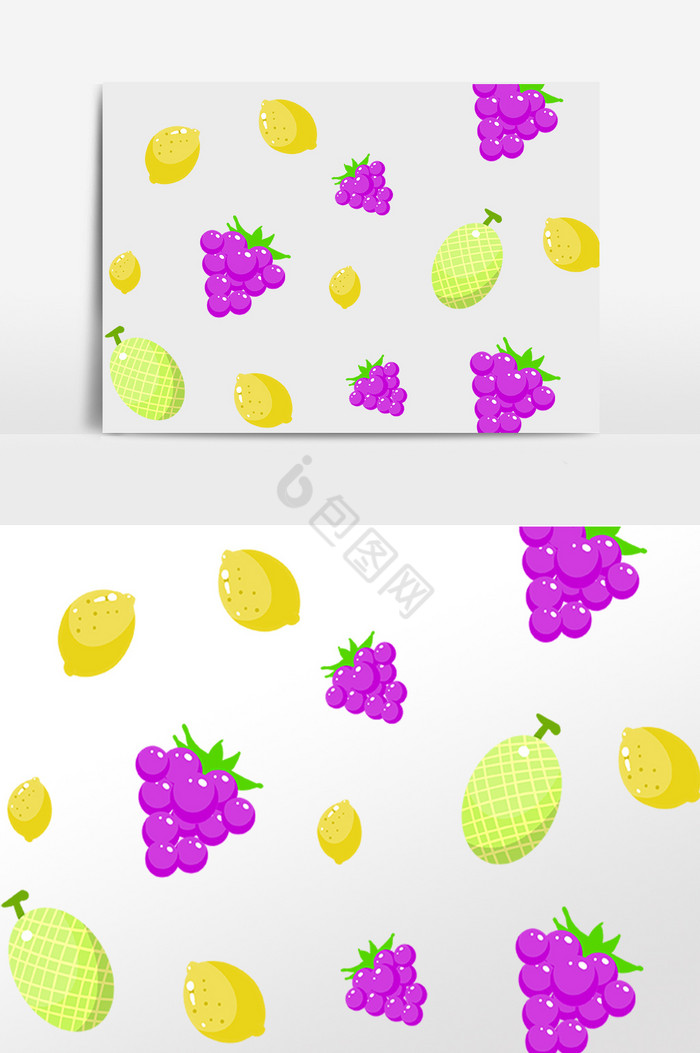 水果葡萄底纹插画图片