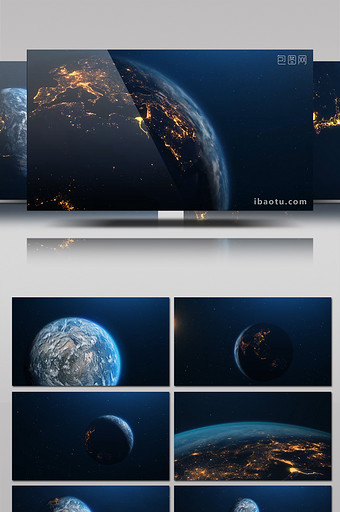 5组浩瀚宇宙太空地球震撼动画场景视频素材图片
