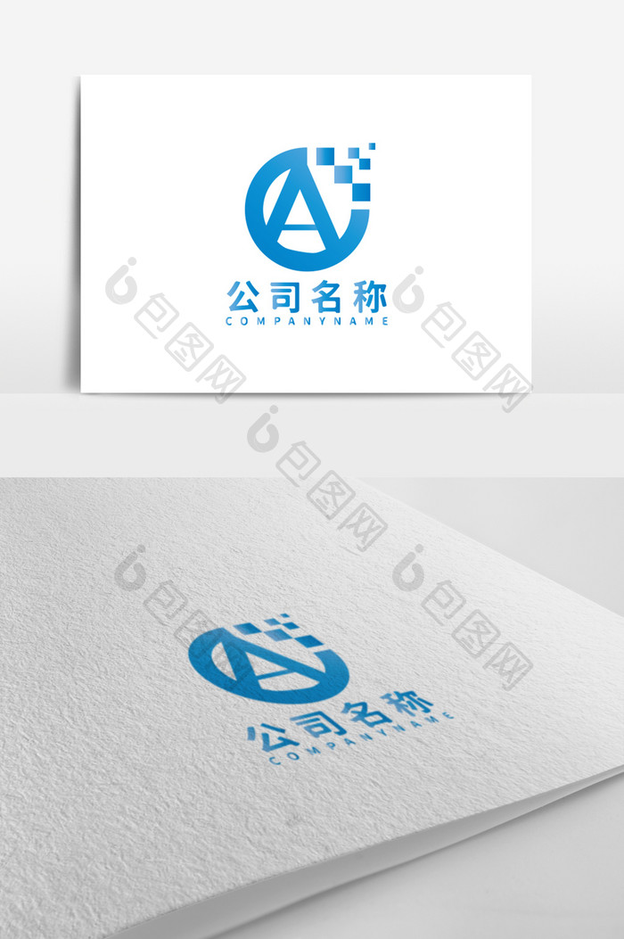 蓝色创意水滴商务通用logo标志设计