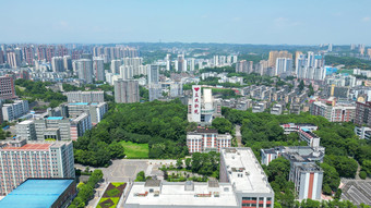 航拍湖北宜昌三峡职院