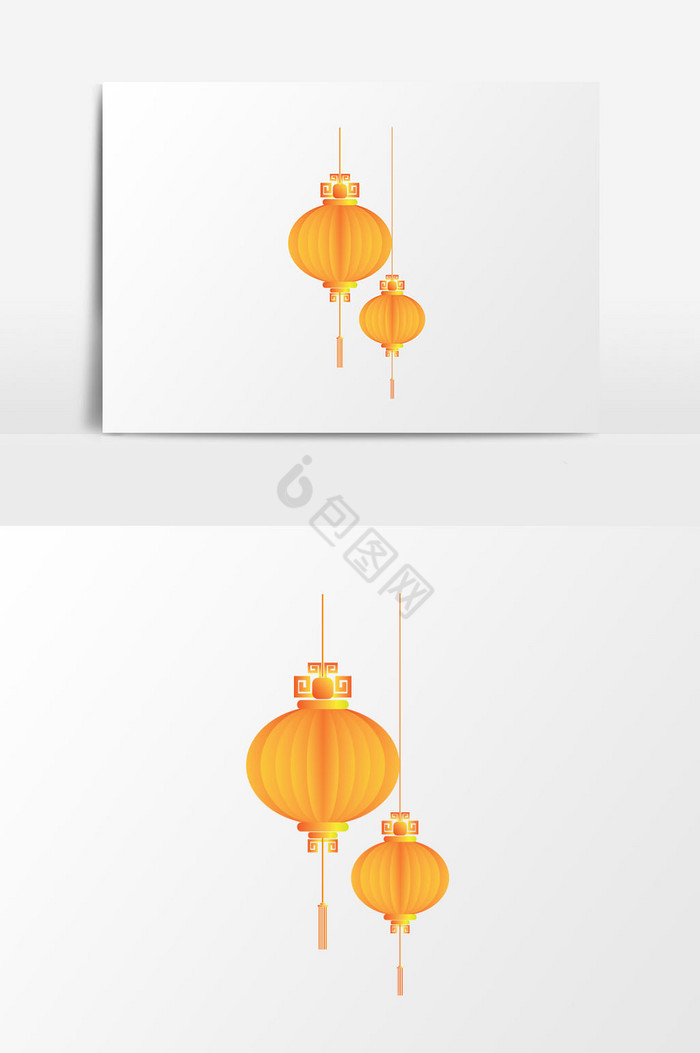 折纸风中国灯笼装饰图片