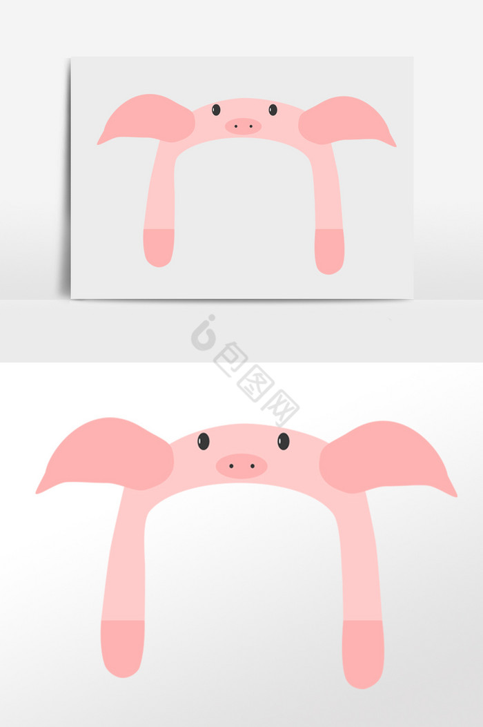 小猪头饰插画图片