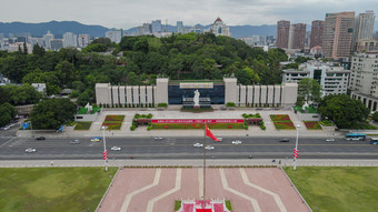 福建福州五一广场于山堂航拍