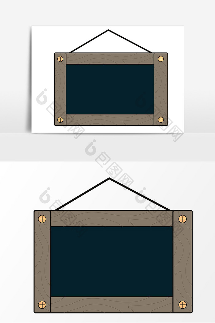 手绘黑板木质元素设计
