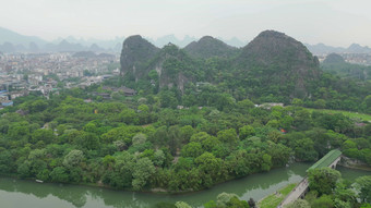 广西桂林七星景区4A景区航拍