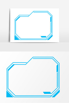 蓝色科技光感边框元素