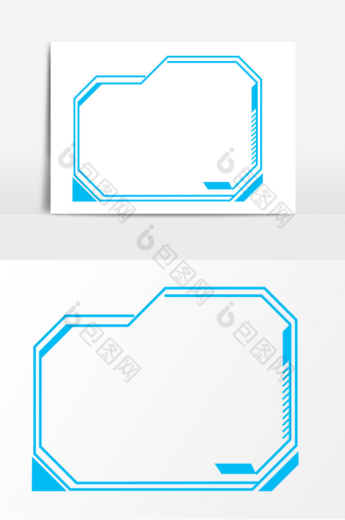 蓝色科技光感边框元素