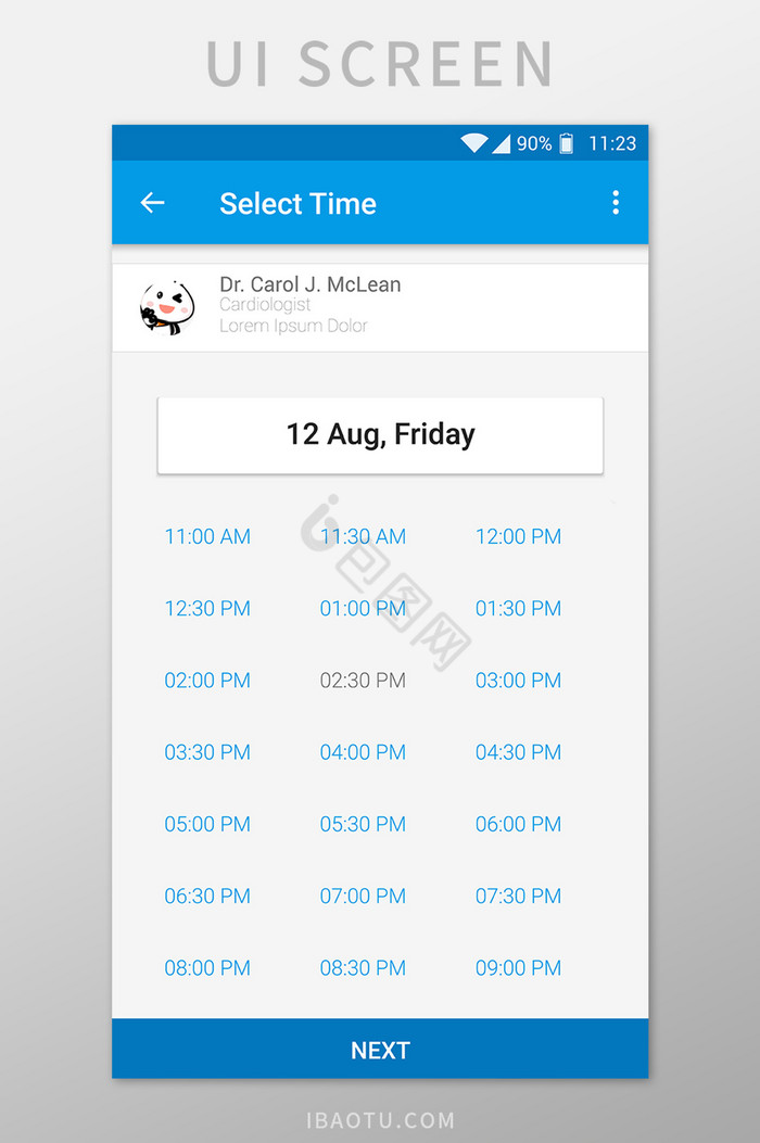 时间列表闹钟移动界面UI矢量素材图片