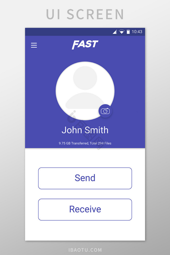 文件收发移动界面UI矢量素材图片