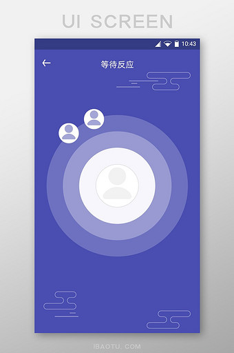 蓝色圆形人物关系网移动界面UI矢量素材图片