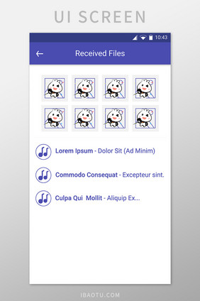 接收文件列表移动界面UI矢量素材
