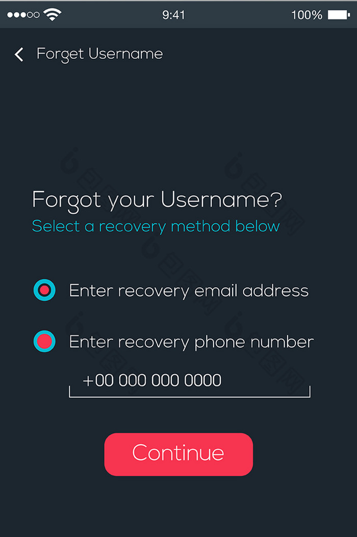 忘记用户名移动界面UI矢量素材