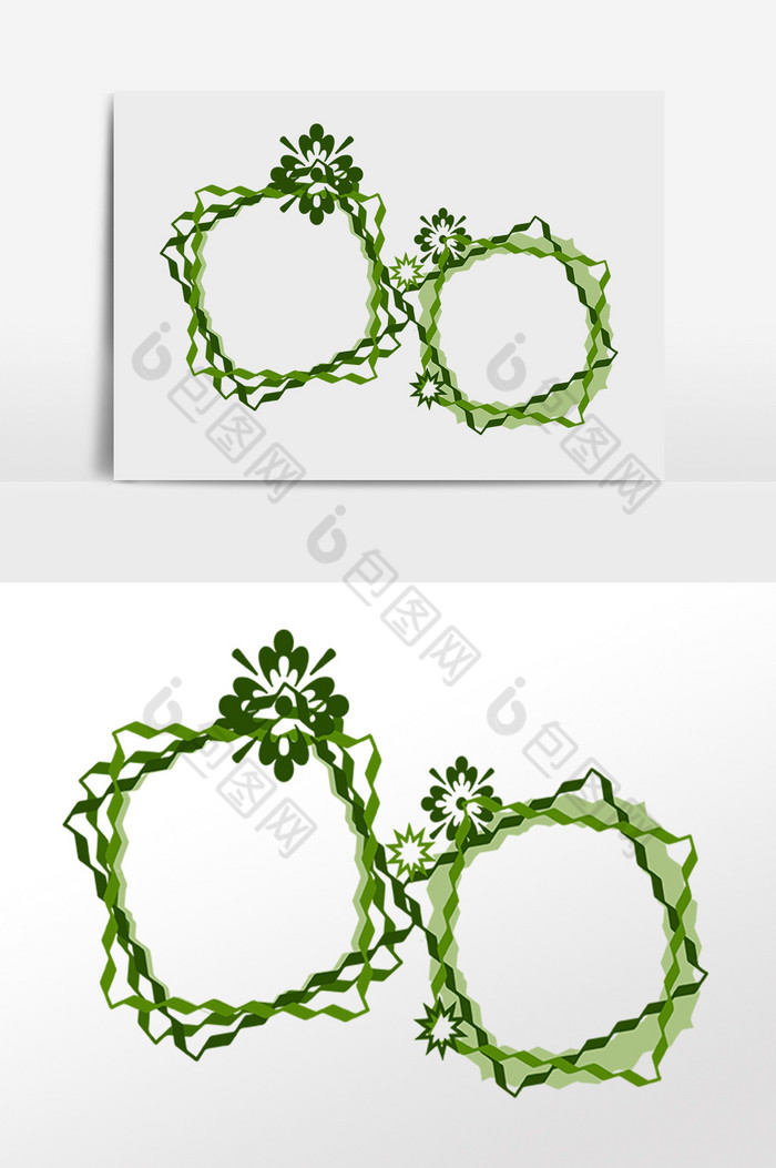 绿植植物相框边框插画图片图片