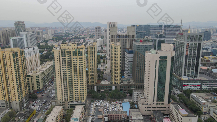 航拍河北石家庄城市建设图片-包图网企业站