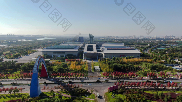 航拍河北石家庄国际会展中心图片-包图网企业站
