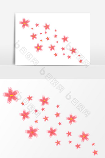 手绘樱花季樱花元素图片