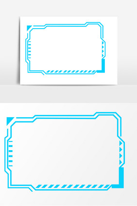 卡通蓝色科技感边框