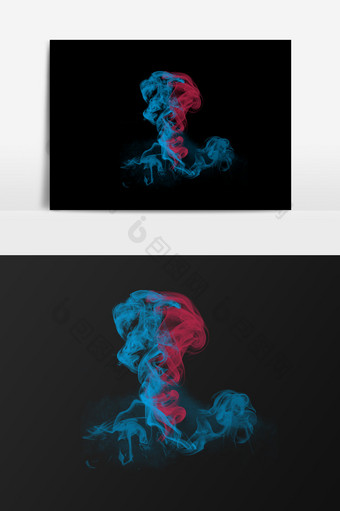 蓝色红色一屡烟雾元素图片