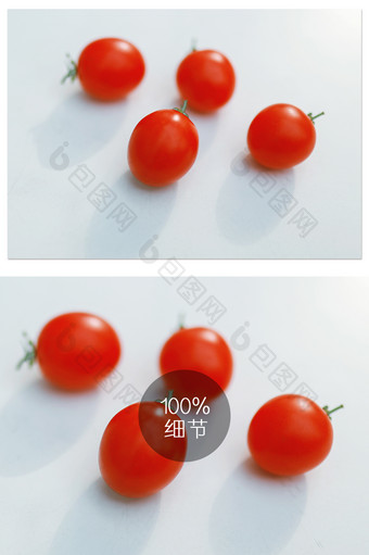 红色四个圣女果番茄水果食物摄影图片