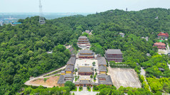 航拍湖北鄂州西山风景区古灵禅寺