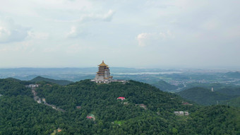 航拍湖北黄石东方山风景区东昌阁