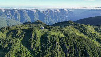 航拍湖北神农架林区原始森林