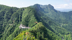 航拍湖北神农架天燕景区彩虹桥