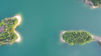 航拍湖北随州琵琶湖风景区