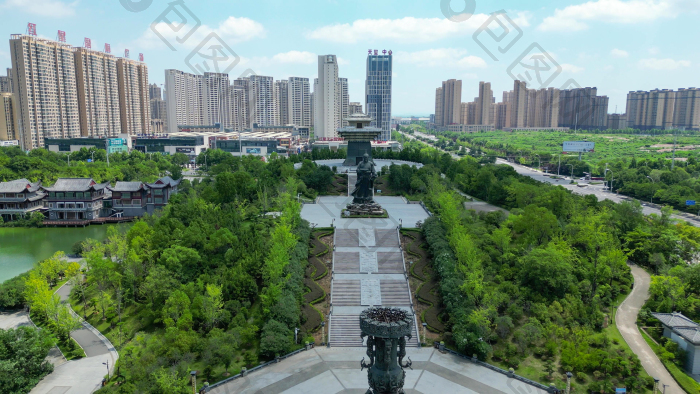 航拍湖北随州文化园景区图片-包图网企业站