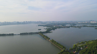 航拍湖北武汉东湖景区5A景区
