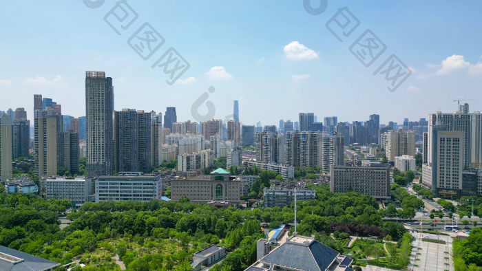 航拍湖北武汉武昌区城市建设图片-包图网企业站