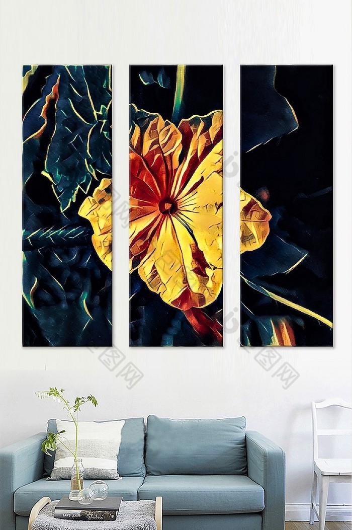 黄色花朵植物花卉艺术纹理背景装饰画图片图片