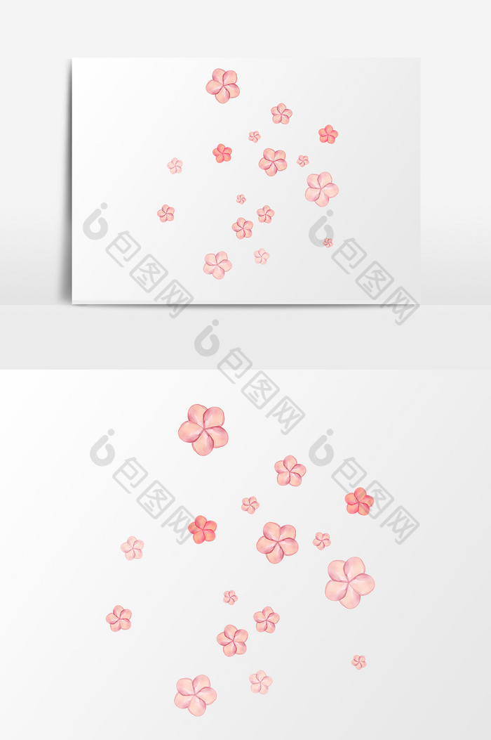 卡通粉色花瓣漂浮小元素