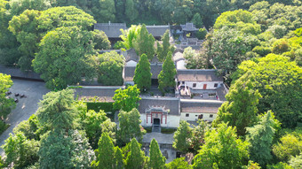 航拍湖北襄阳古隆中景区