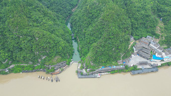 航拍湖北宜昌三峡人家5A景区