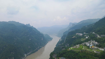 航拍湖北宜昌三峡人家西陵画廊风景区