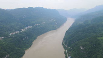 航拍湖北宜昌三峡人家西陵画廊风景区