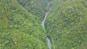 航拍湖北宜昌三峡人家5A景区