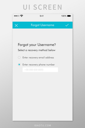 忘记用户名称移动界面UI矢量素材