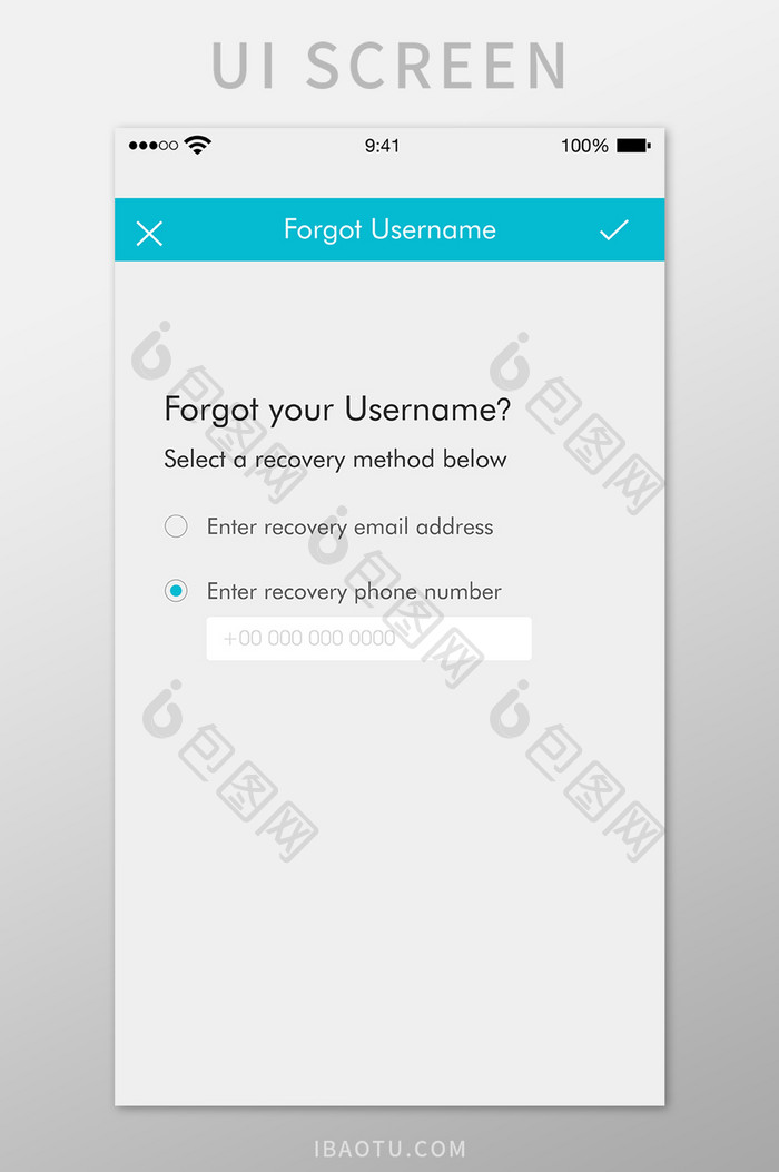 忘记用户名称移动界面UI矢量素材
