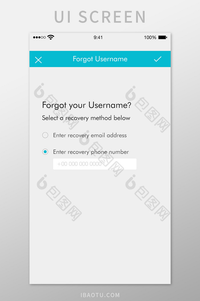 忘记用户名称移动界面UI矢量素材图片图片