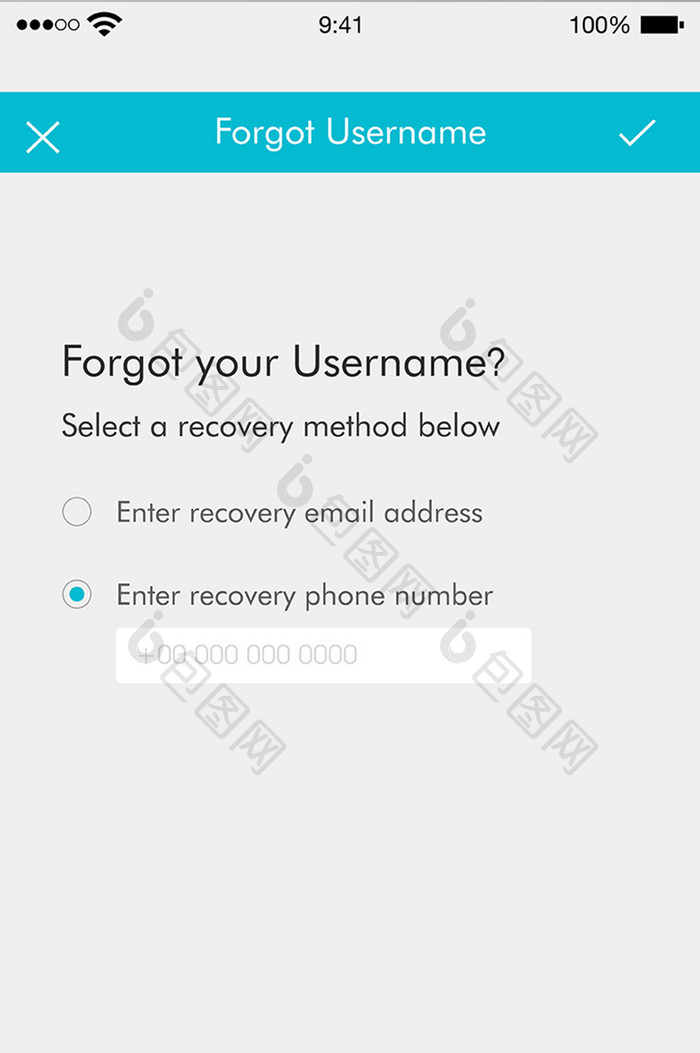 忘记用户名称移动界面UI矢量素材